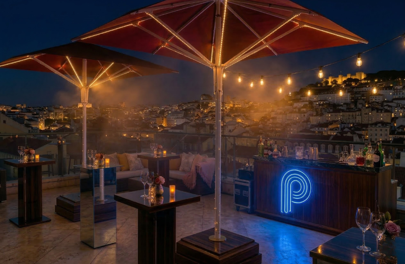 Pyth Network cocktail party produced by CH3 at NFT Lisbon 2025 — branded crypto networking event