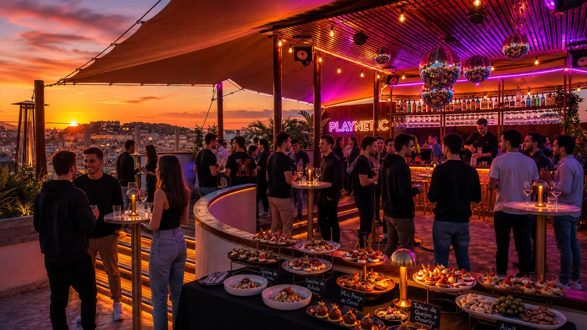 Sunset rooftop reception hosted by Playnetic at SBC iGaming Summit in Lisbon