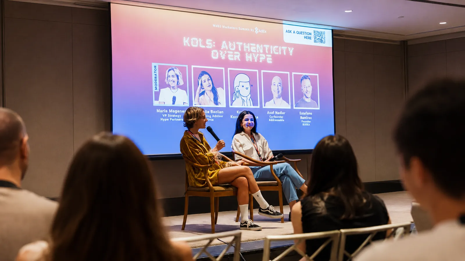 Panel discussion at the AdEx Web3 Marketers Summit during Devcon week in Bangkok, produced by CH3 Agency