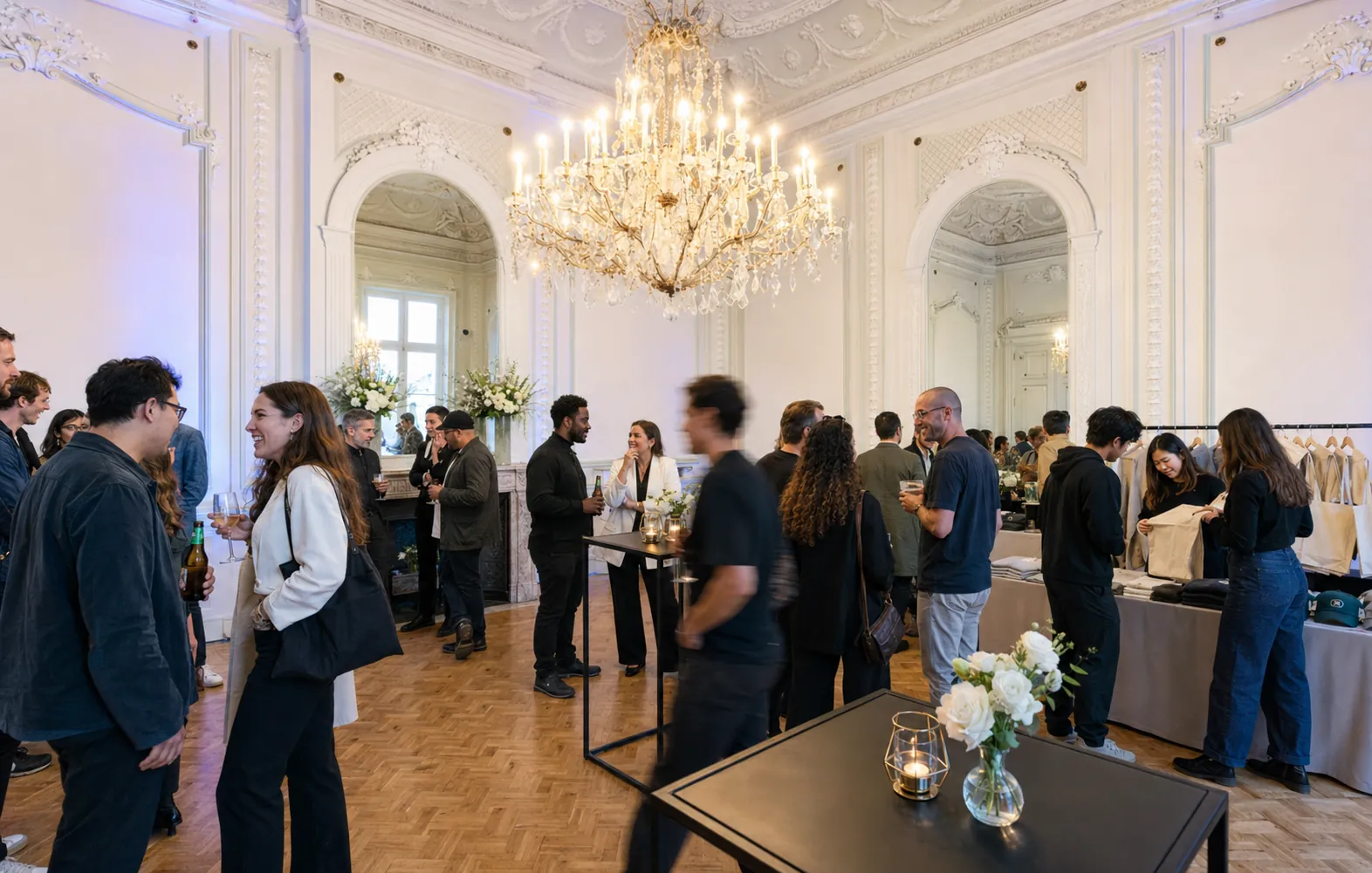 Guests at The Gathering by Flowdesk and Morpho at BELVue in Brussels, produced by CH3 Agency