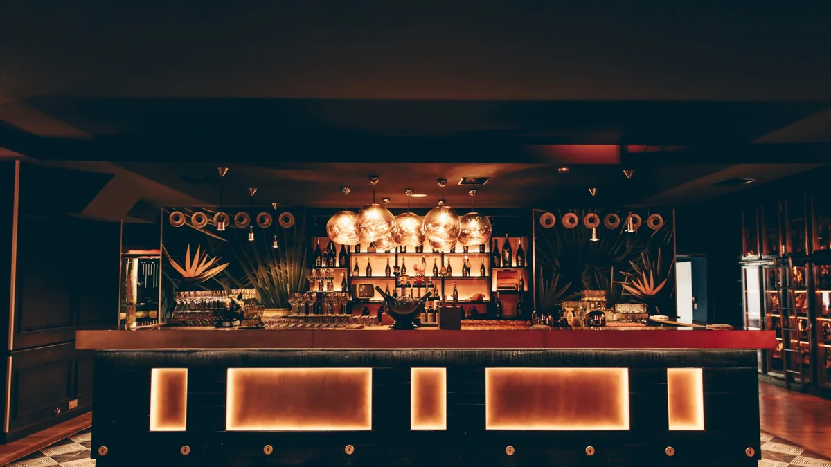 The bar and dancefloor at Angie, Paris 8th