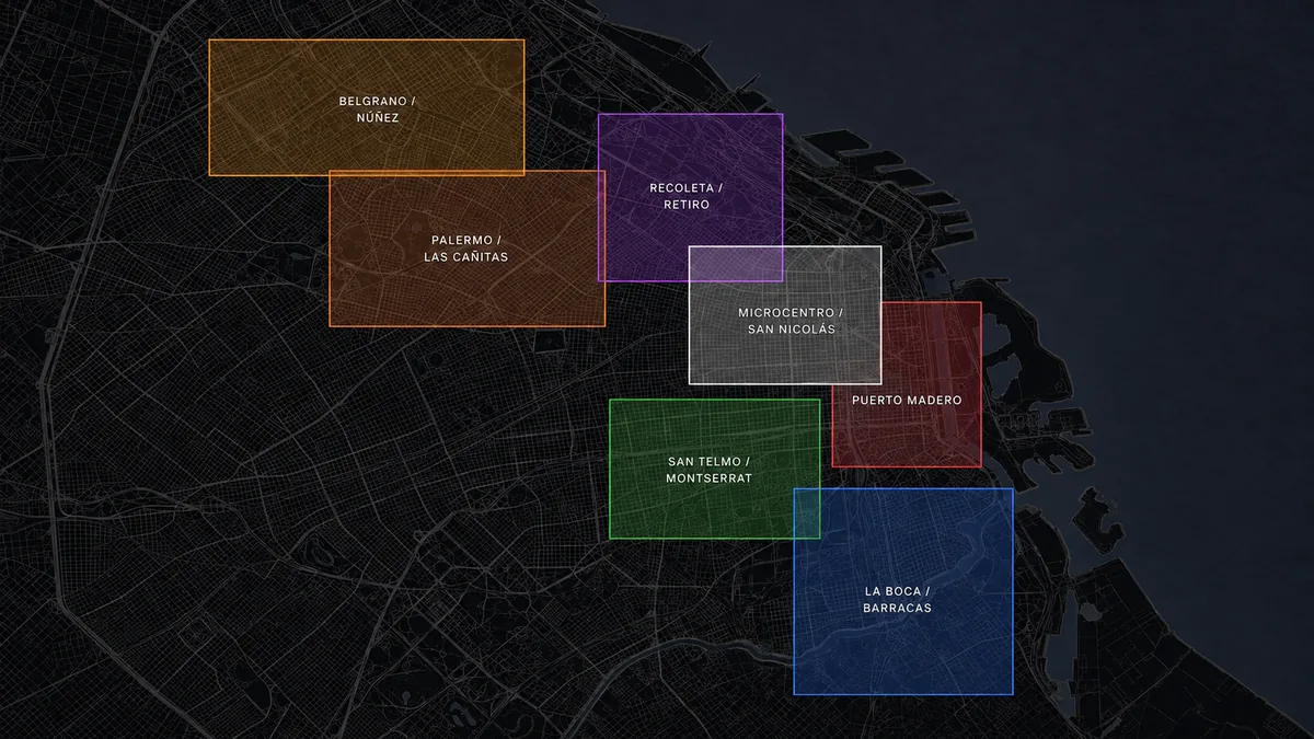 Buenos Aires event neighbourhood map — CH3 Agency