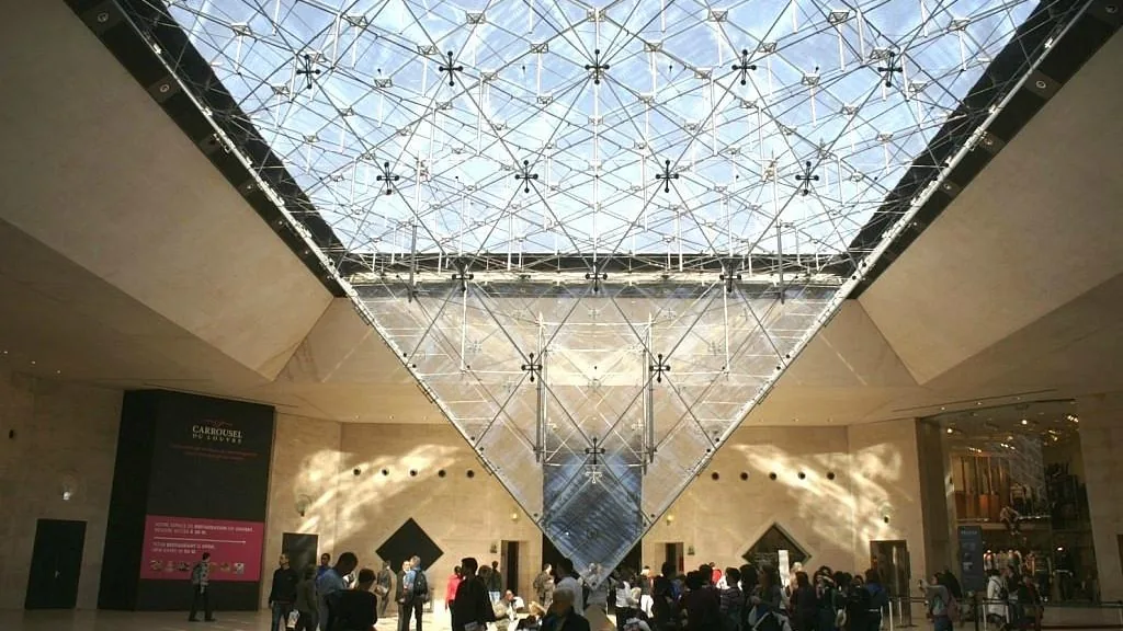 The inverted glass pyramid at the Carrousel du Louvre
