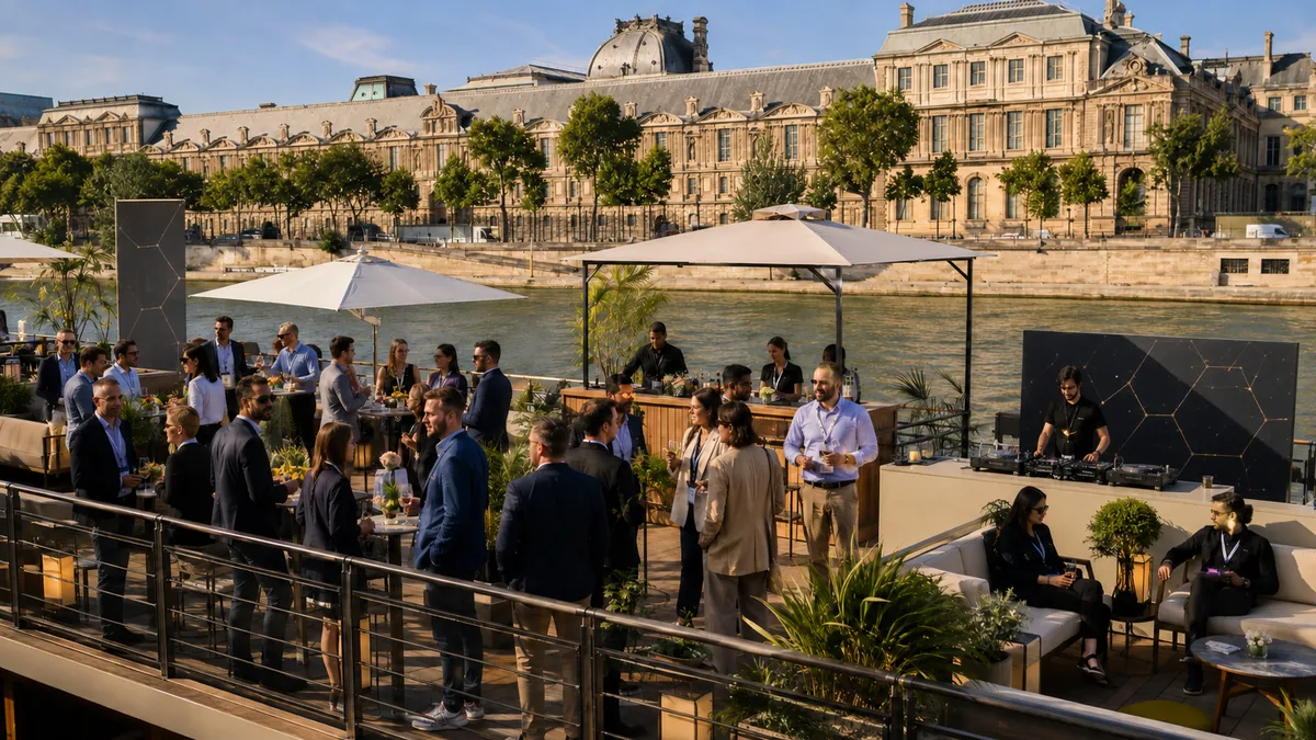 CertiK Caffeinate on the Seine reception produced by CH3 Agency in Paris