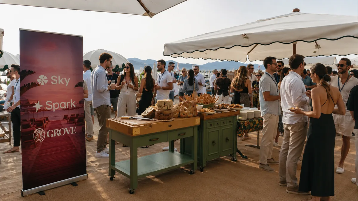 Stars in the Sky reception for 200 guests at Lucia in Cannes, produced by CH3 Agency