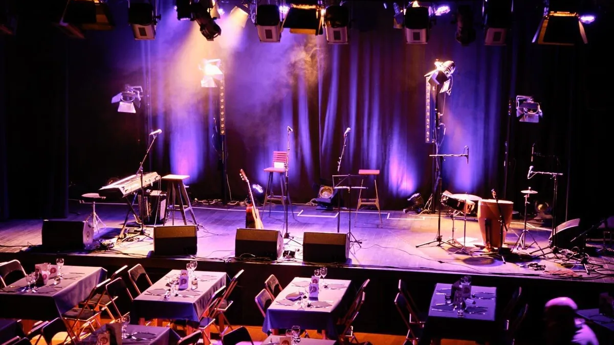 The stage and floor at Pan Piper, Paris 11th