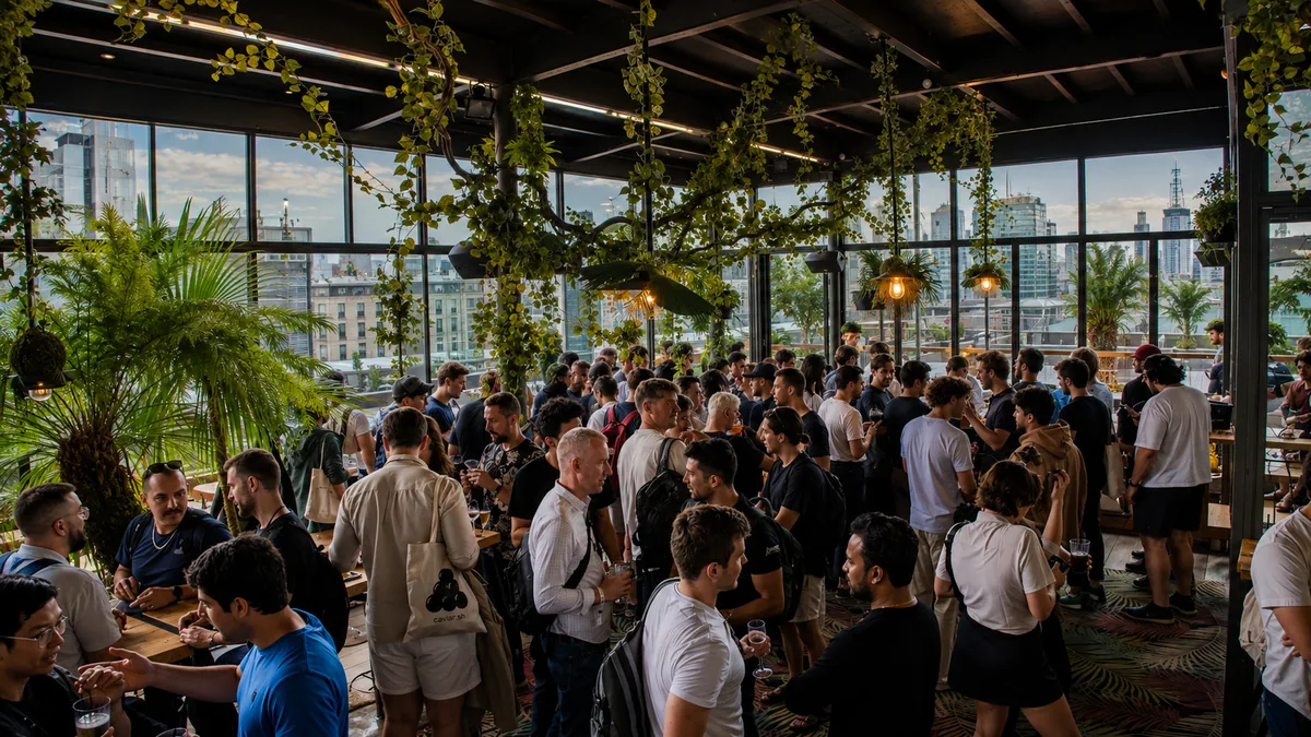 Vertex Protocol cocktail party produced by CH3 Agency in Paris
