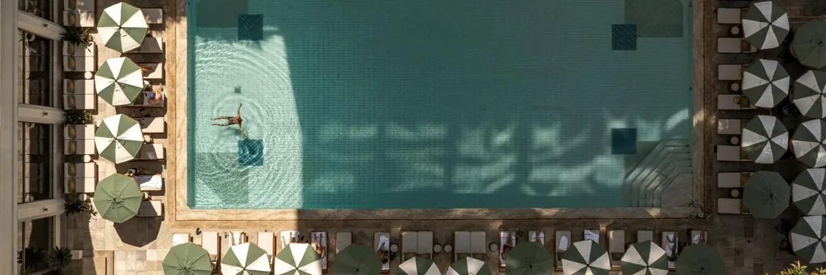 Pool terrace at Copacabana Palace, Rio de Janeiro, Brazil