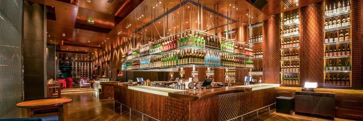 Sake bar at Zuma, Gate Village, DIFC, Dubai, United Arab Emirates