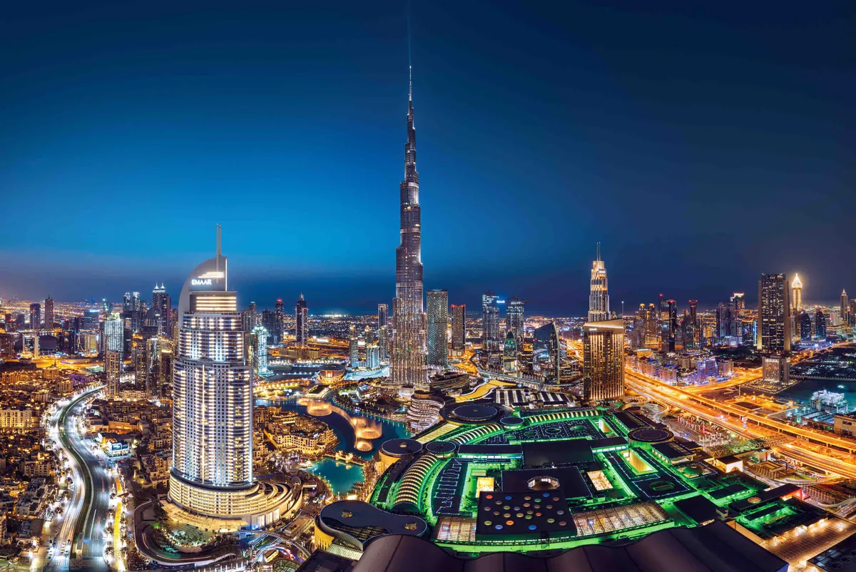 United Arab Emirates, Dubai — Burj Khalifa and Downtown Dubai at night